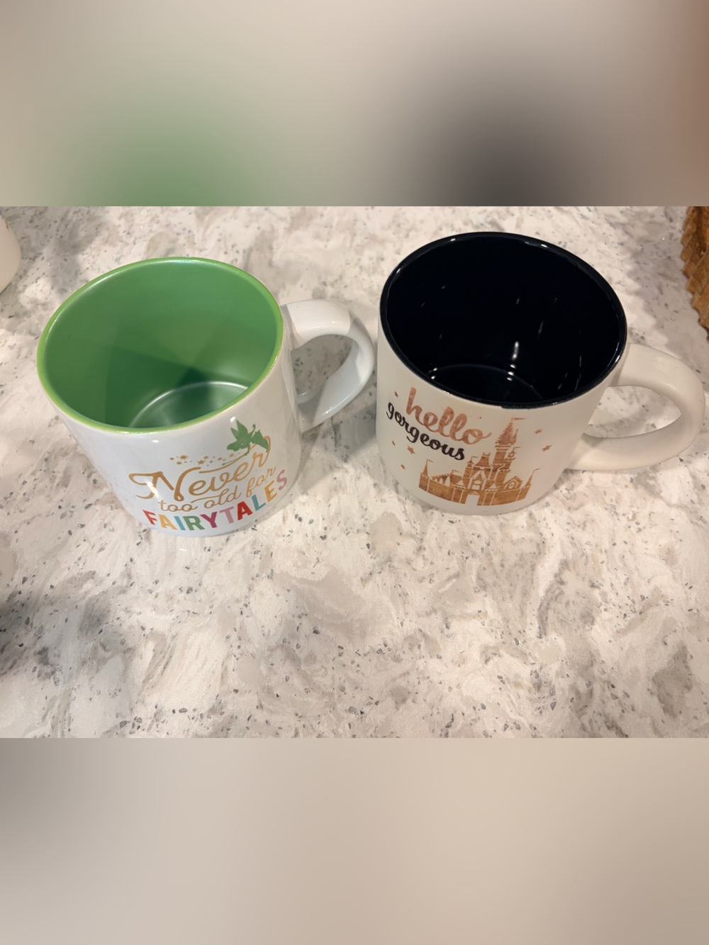 2 Disney Coffee Mugs. 14 ounces. Authentic.